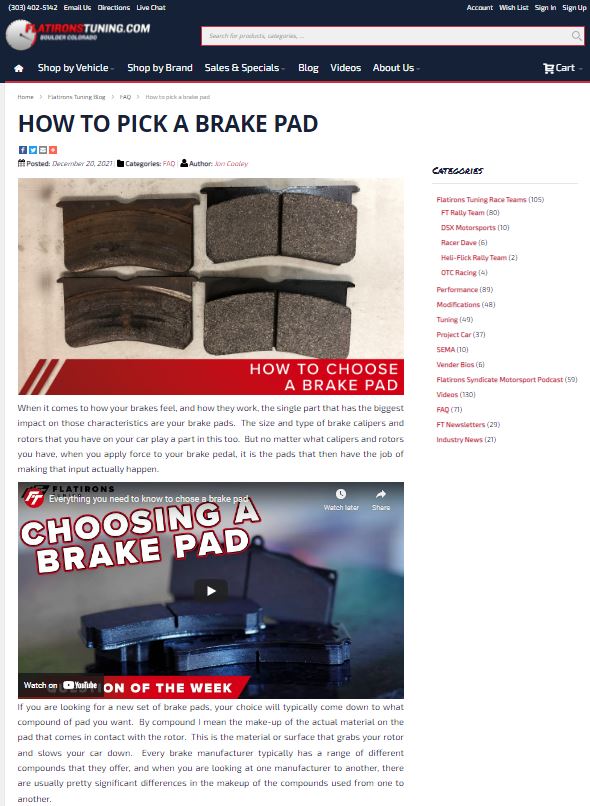 How to Pick a Brake Pad