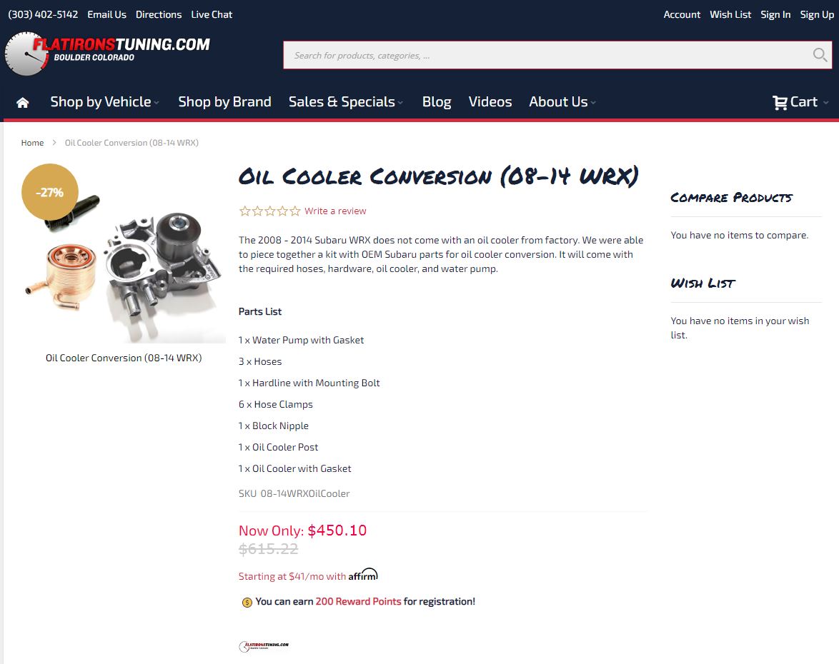 Oil Cooler Conversion Kit