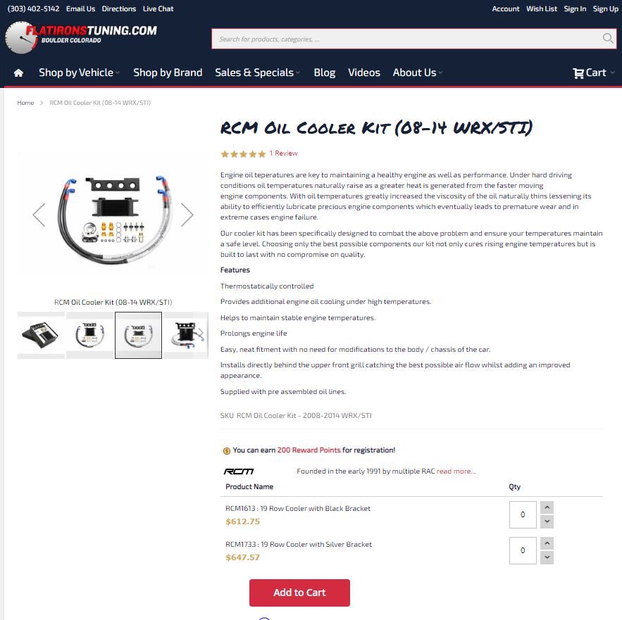 RCM Oil Cooler Kit