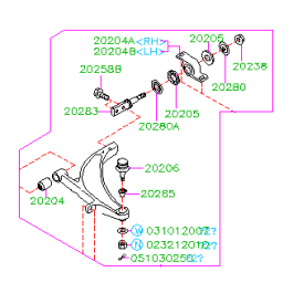 Subaru OEM Front Lower Control Arms (04-05)