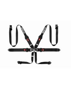 Sparco Competiton Harness - 6 PT Hans - 3"/2" Aluminum - Pull Down