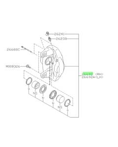 Subaru OEM STI Neon Yellow 2-Pot Brembo Brake Caliper - Rear Left - 26620VA030