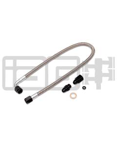 IAG High Pressure Braided Power Steering Line - Rotated Turbo Routing (02-07 WRX/STI)