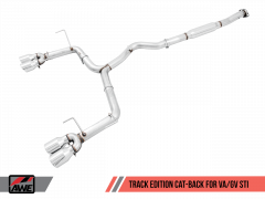 AWE Tuning Track Exhaust - Chrome Silver Tips (11-21 WRX/STI Sedan)