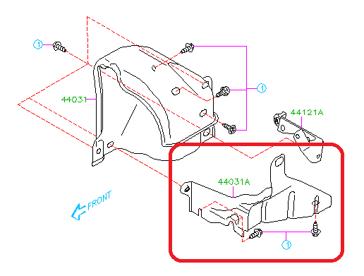 Subaru OEM Turbo Heat Shield - Lower 44031FE020